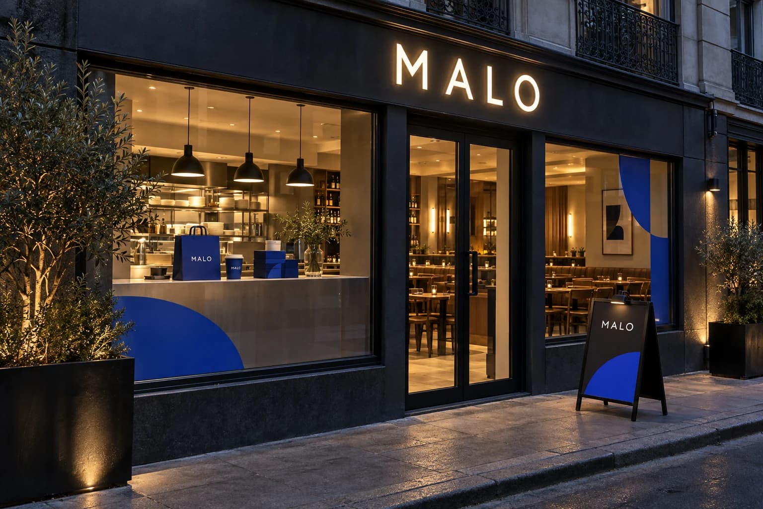 Façade du concept de restaurant MALO